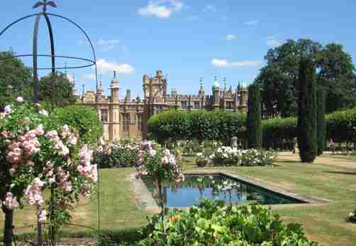 view from the rose gardens knebworth house