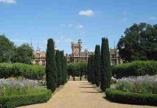 view from the rose gardens knebworth house